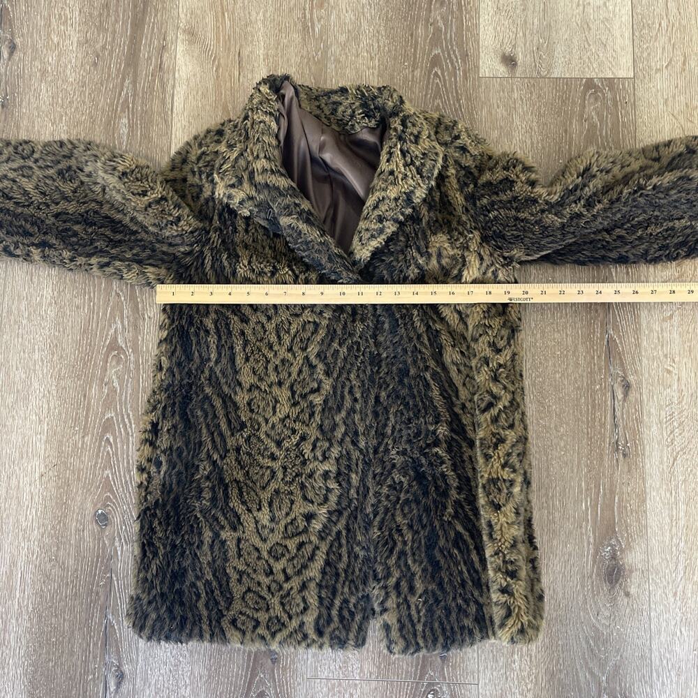 Mariel USA Vintage 80s Faux Fur Animal Print Jacket Coat Mob Wife Leopard Size M - Picture 11 of 14